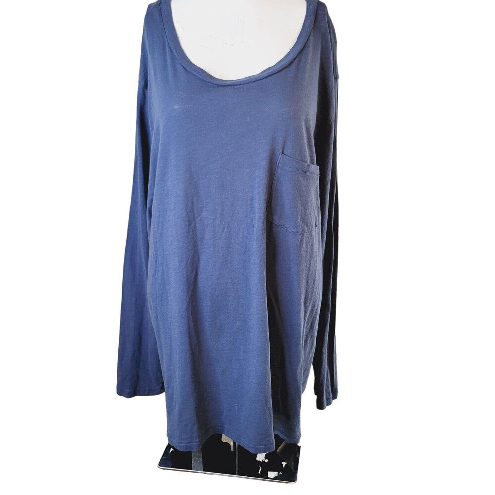 Madewell 3X shirt women shift stretch soft scoop longsleeve pocket tunic top